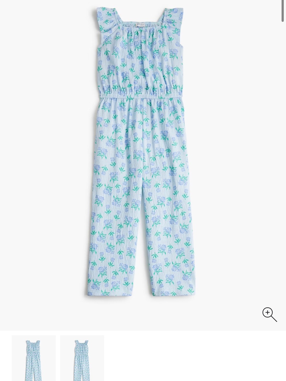 Crewcuts Light Blue Floral Print Girls' One-Piece Jumpsuit